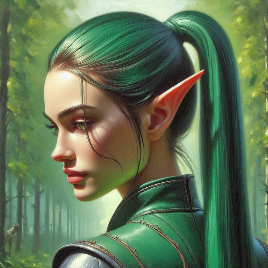 Green Elf, profile, ponytail by rogerpgh on DeviantArt