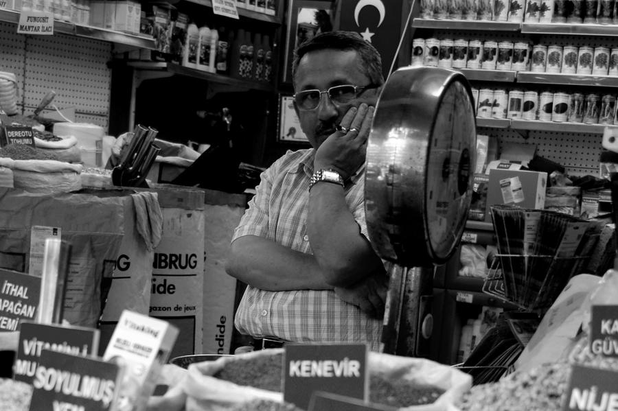 Feed Stall 2. Monochrome.