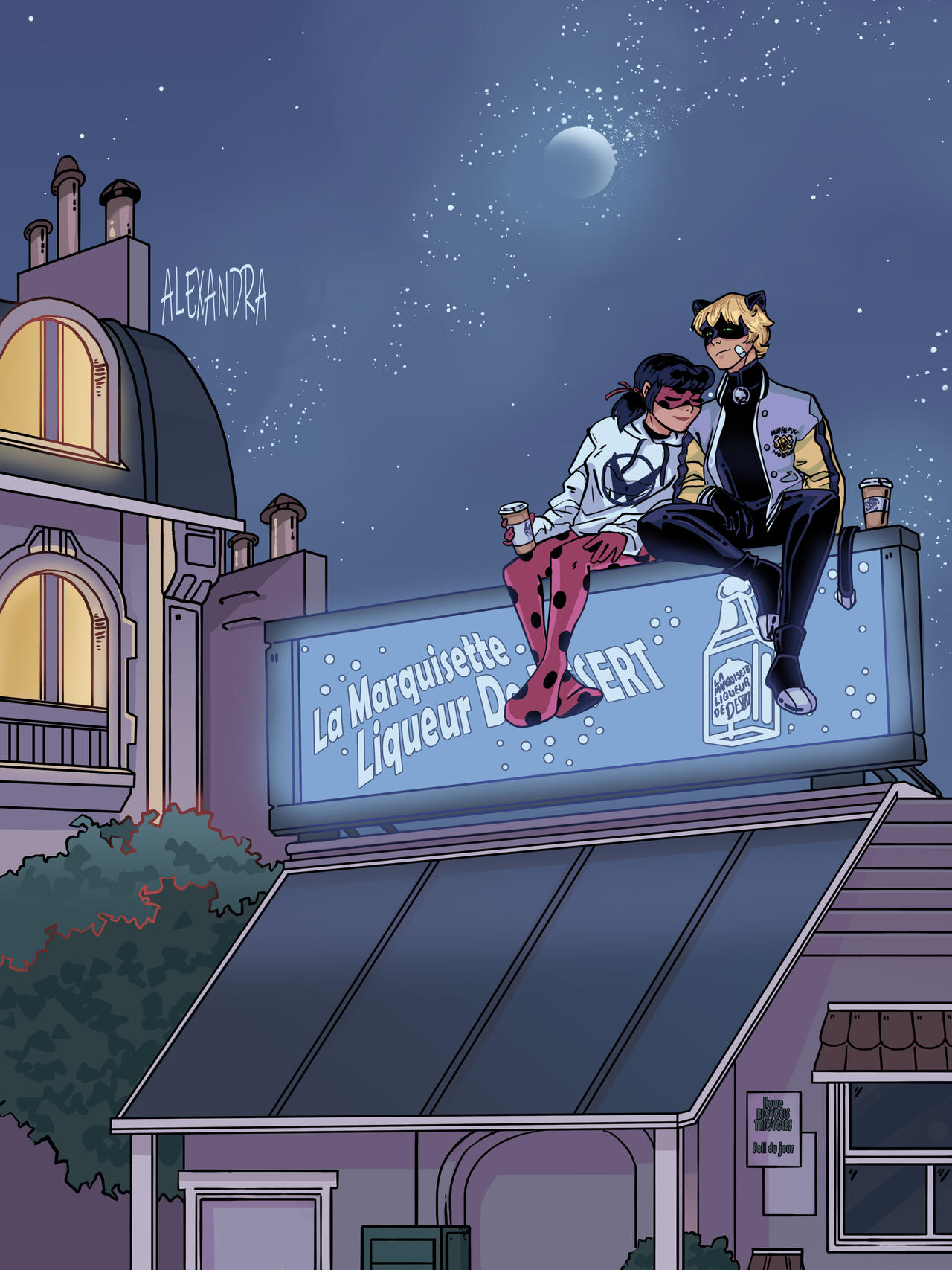 Ladybug Rooftop Scene Miraculous Ladybug rooftops by Ghostpainters on DeviantArt