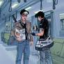 Nightwing and Red Hood take the train