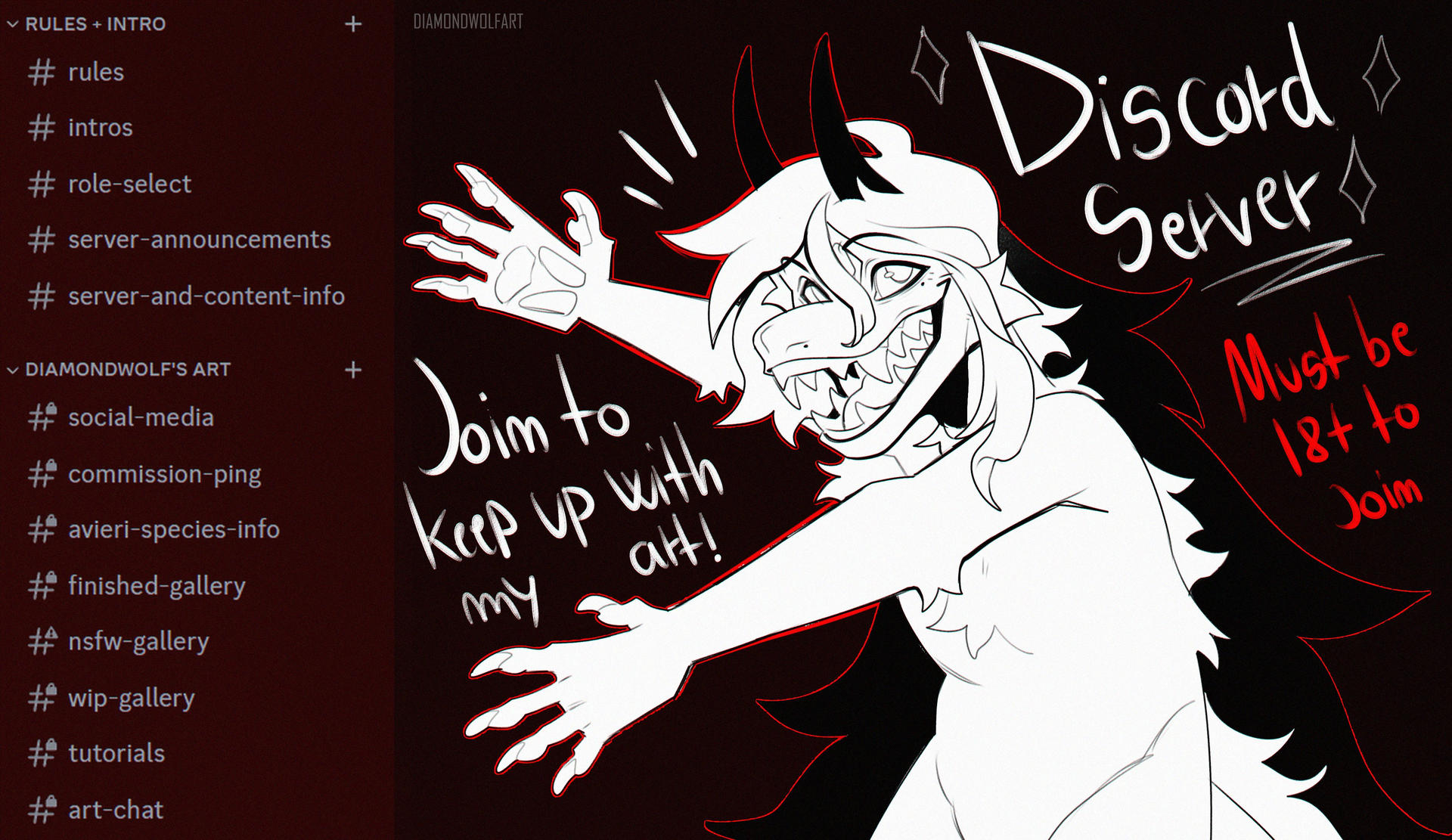 DISCORD SERVER ANNOUNCEMENT by DiamondwolfArt on DeviantArt