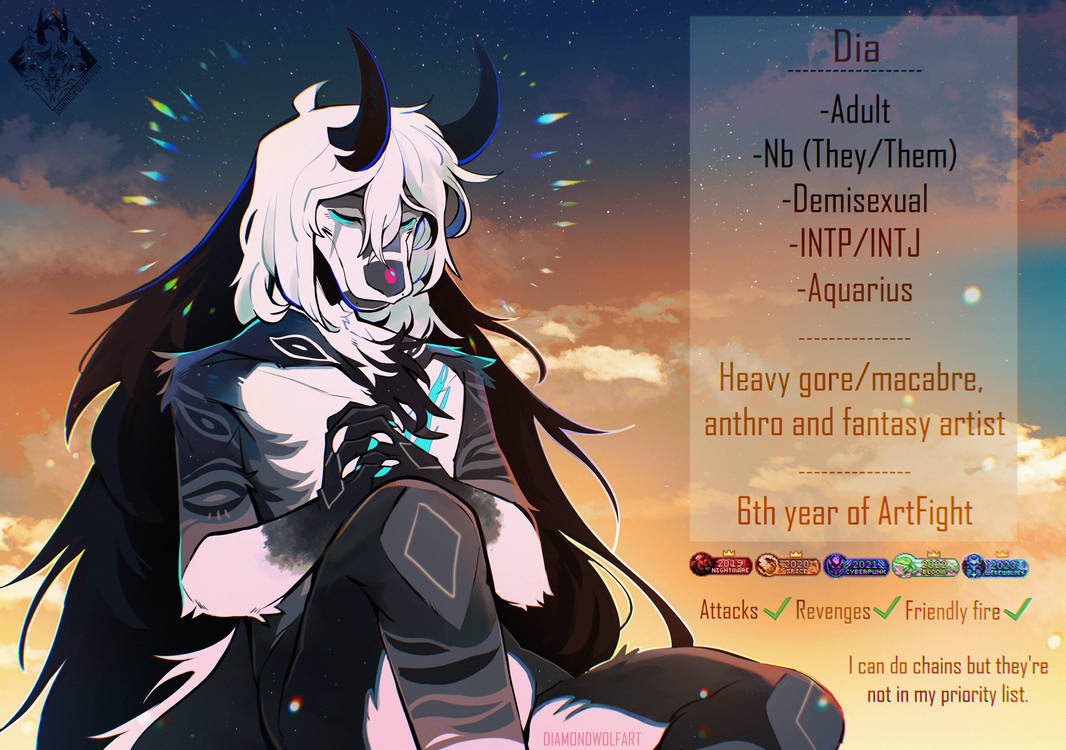 Artfight Profile Card 2024 by DiamondwolfArt on DeviantArt