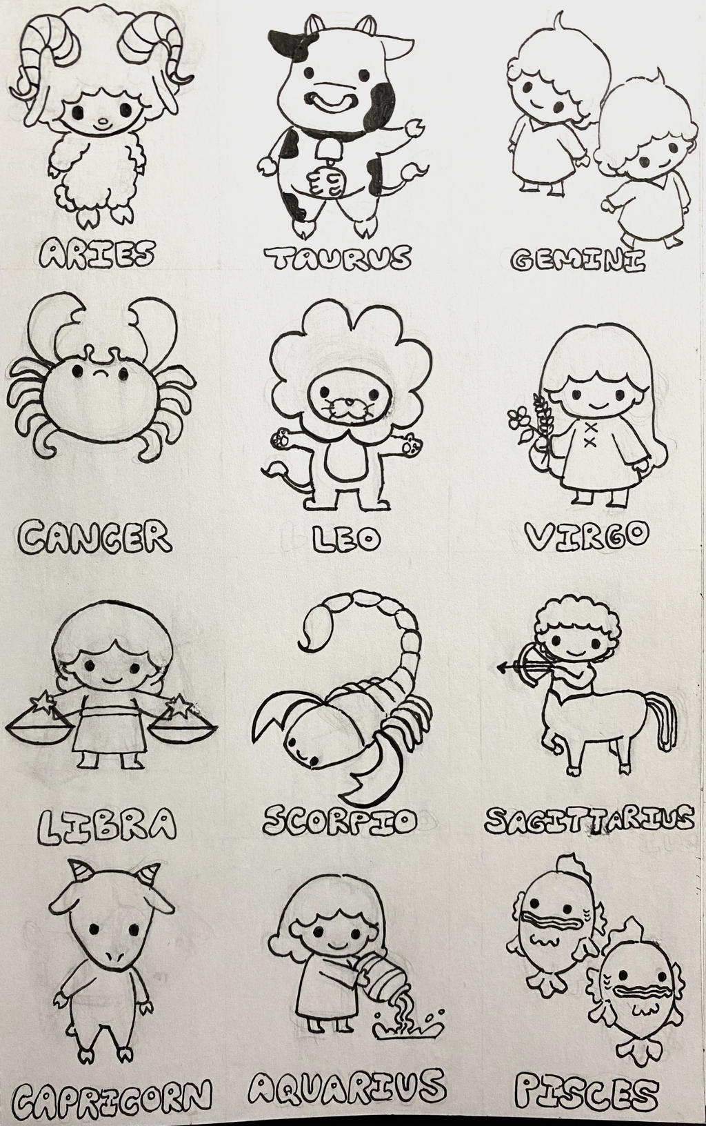 Sanrio Zodiac signs by sillybeings on DeviantArt