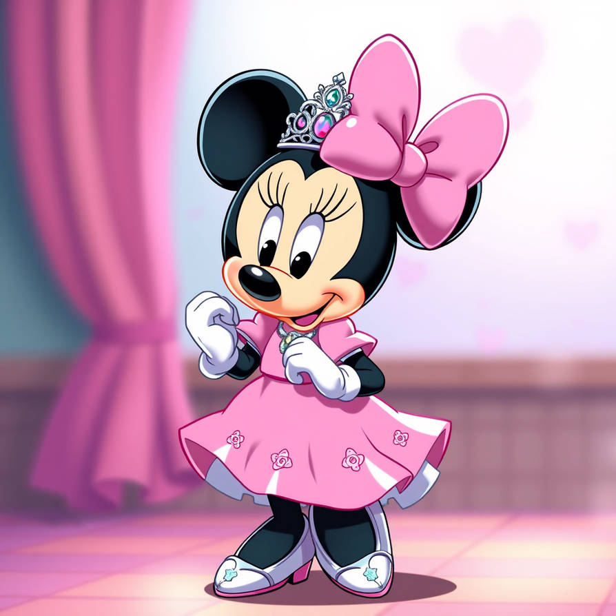 Min Princess Minnie mouse wearing a pink princess dress tiara a by TJ969 on DeviantArt