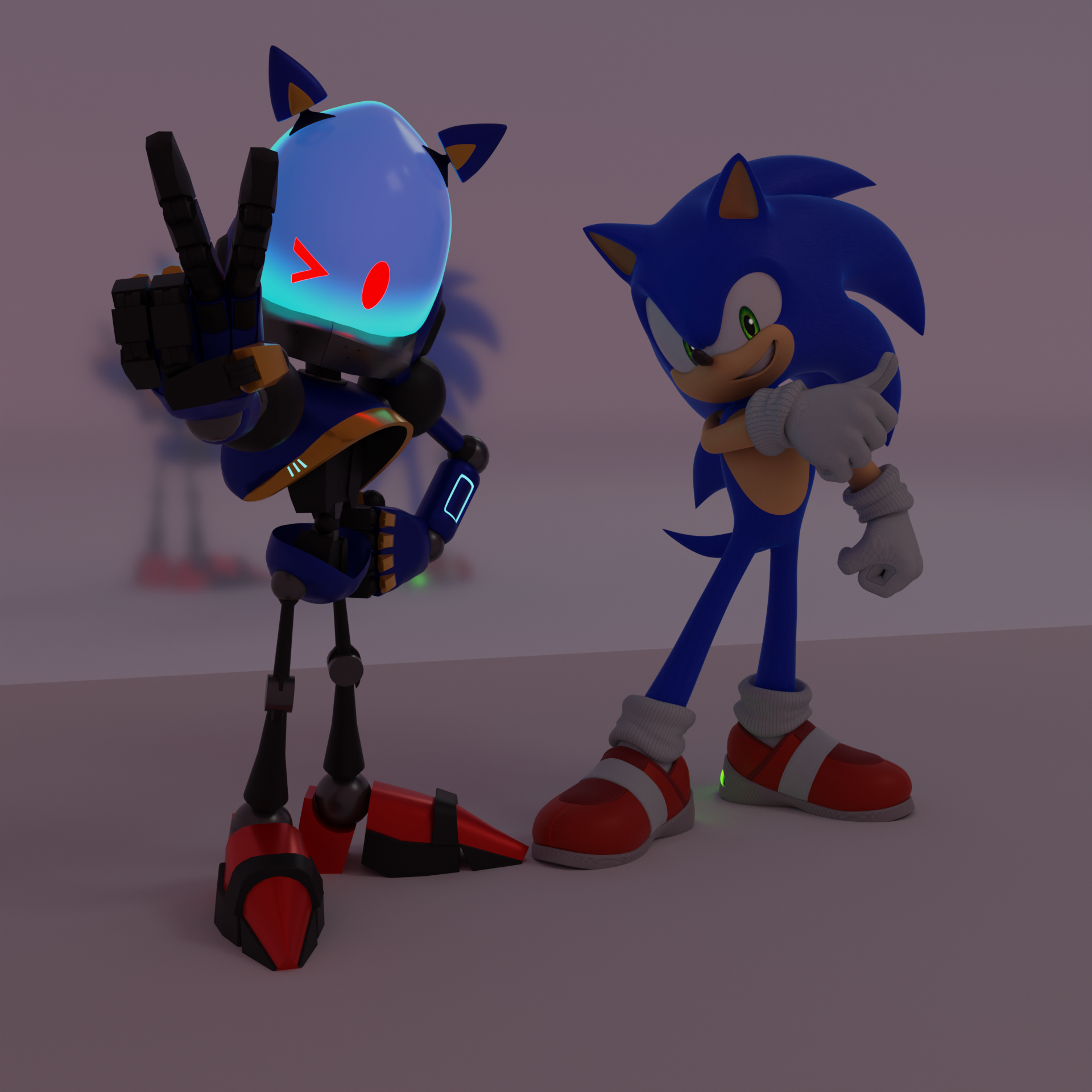 metal sonic and chaos sonic (sonic and 1 more) drawn by chicobrrr