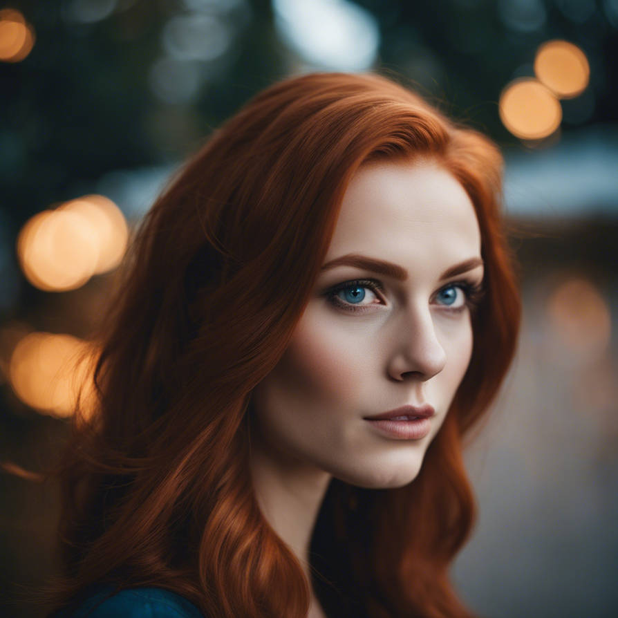 2829 Woman A Portrait Of A Beautiful Woman Has Long Red Hair, by iostsogow on ...