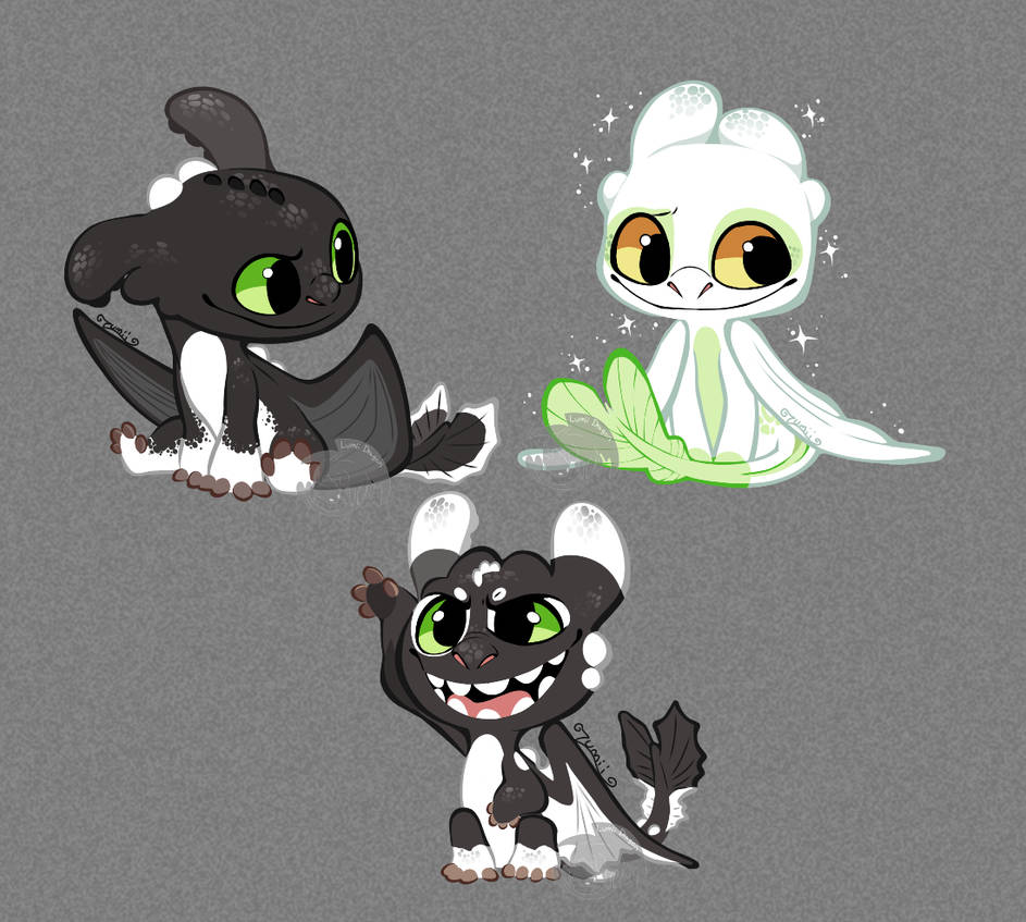 HTTYD: Ruffrunner Chibi Family by LumiiDragon on DeviantArt
