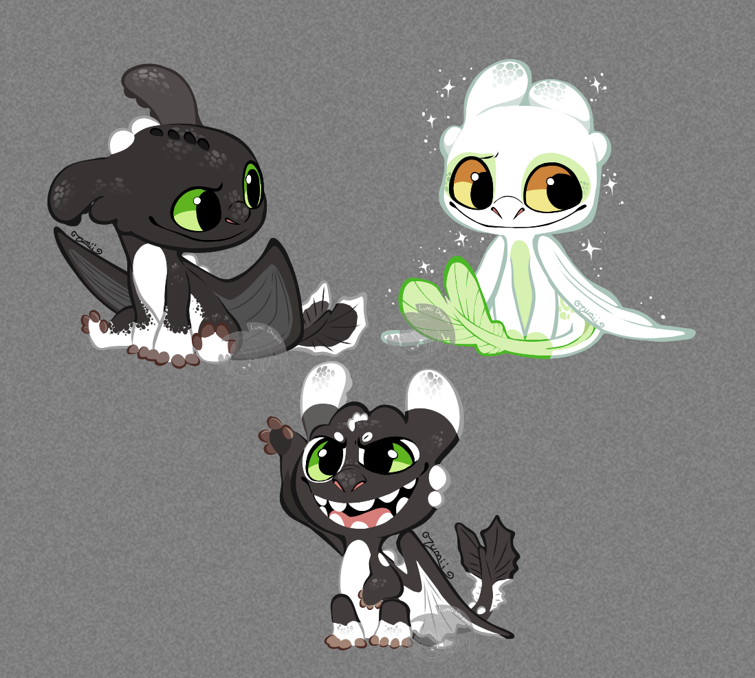 HTTYD: Ruffrunner Chibi Family by LumiiDragon on DeviantArt