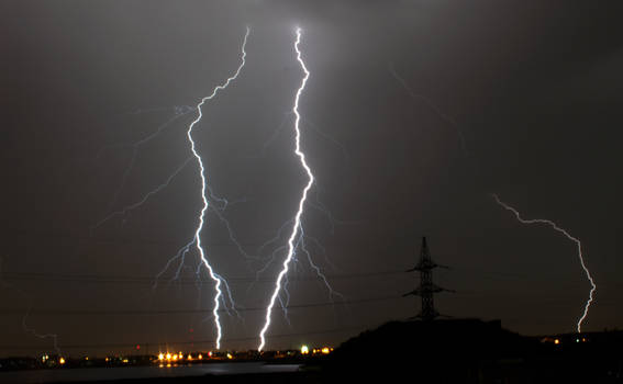 Lightning storm over Bucharest