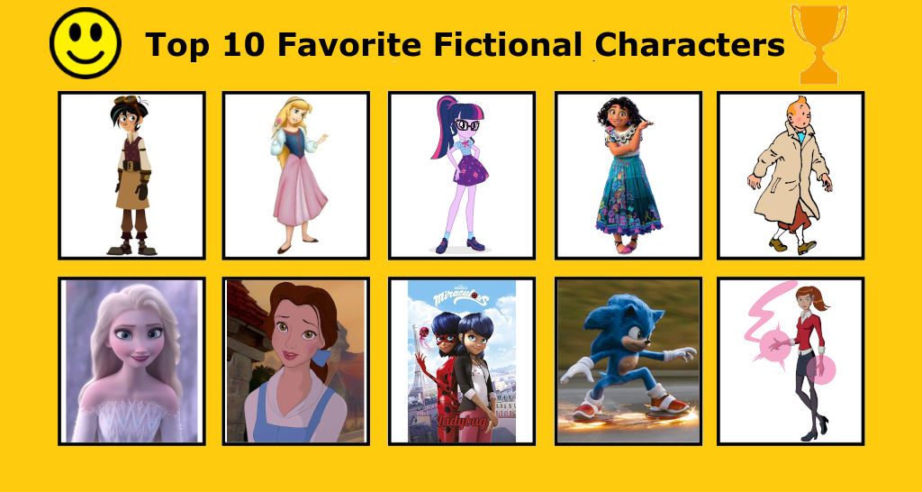 My Top 10 Favorite Fictional Characters by AnimationLover247 on DeviantArt