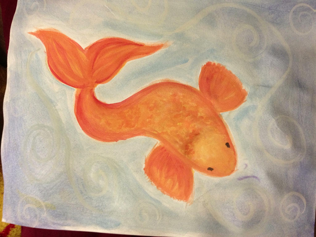 Watercolor koi fish