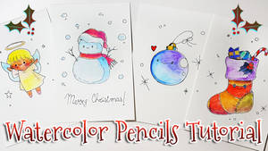 4 DIY CHRISTMAS CARD TUTORIAL - WATERCOLOR PENCILS