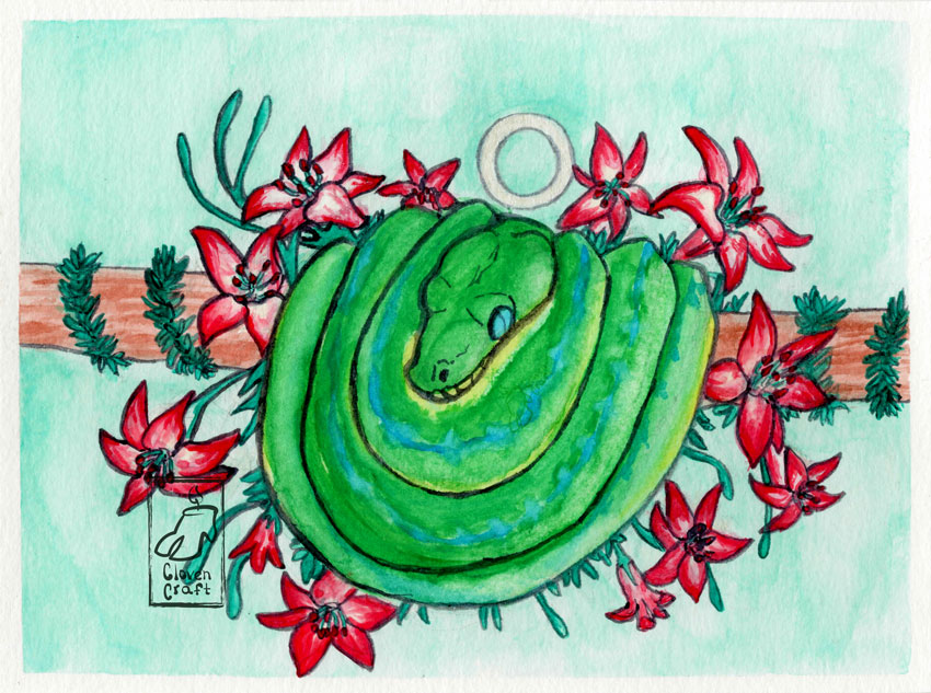Green Tree Python (Circle) by ClovenCraft on DeviantArt