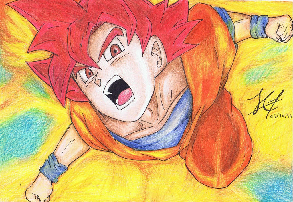 Goku SSJ Dios, con colores by JCmejia on DeviantArt