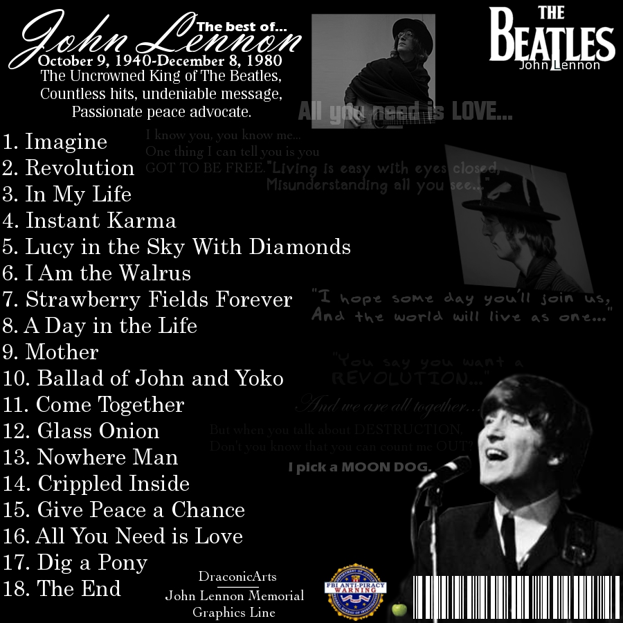 John Lennon Memorial CD Case