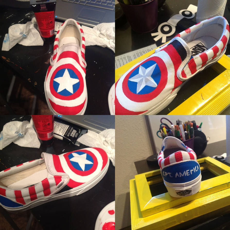 Captain America painted vans by DayDreamer54 on DeviantArt