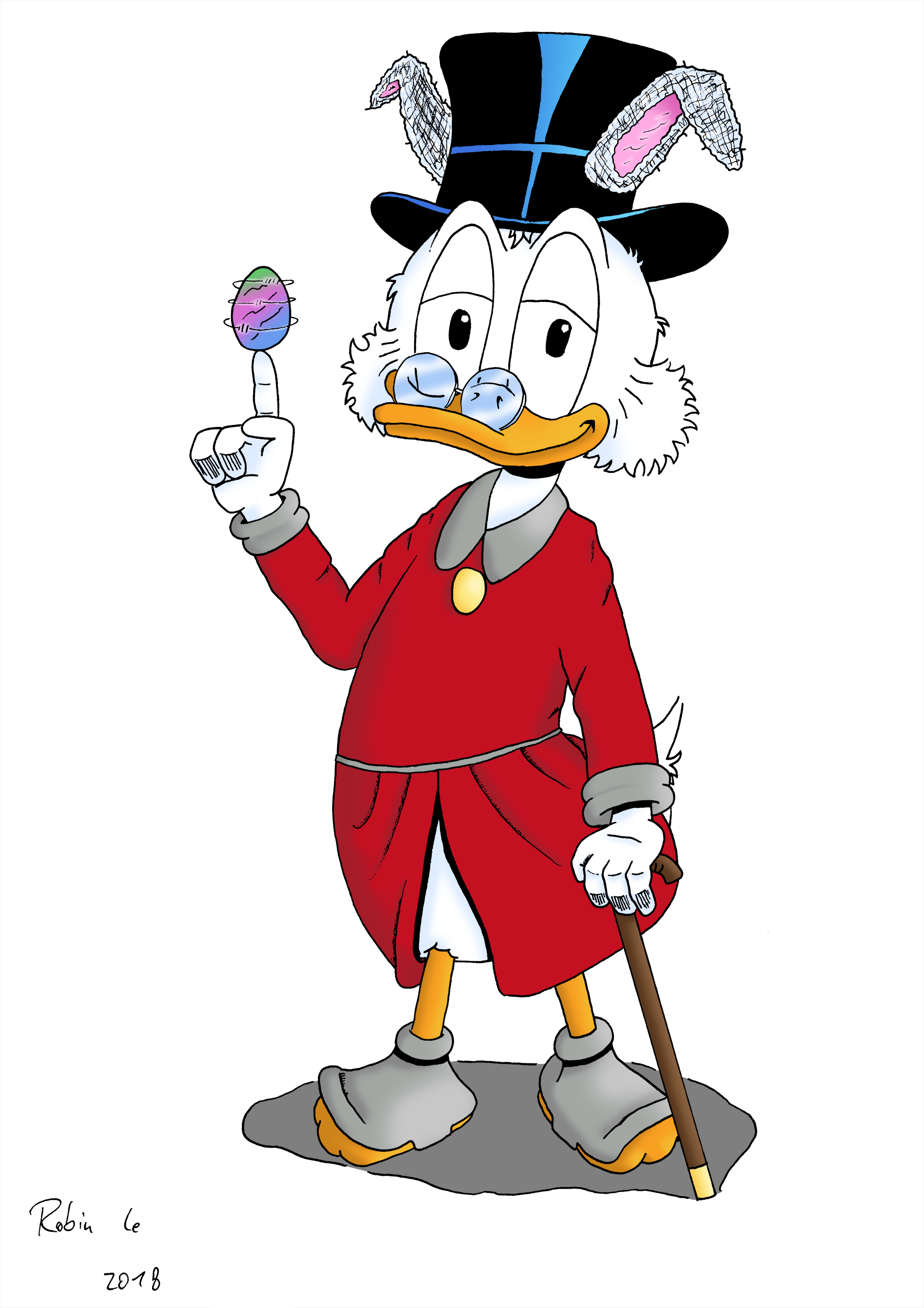 Easter Scrooge McDuck in style of Don Rosa