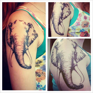 elephant head tattoo