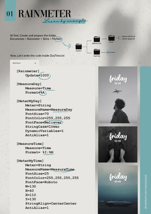Learn Rainmeter by Example (01) by MunaNazzal on DeviantArt