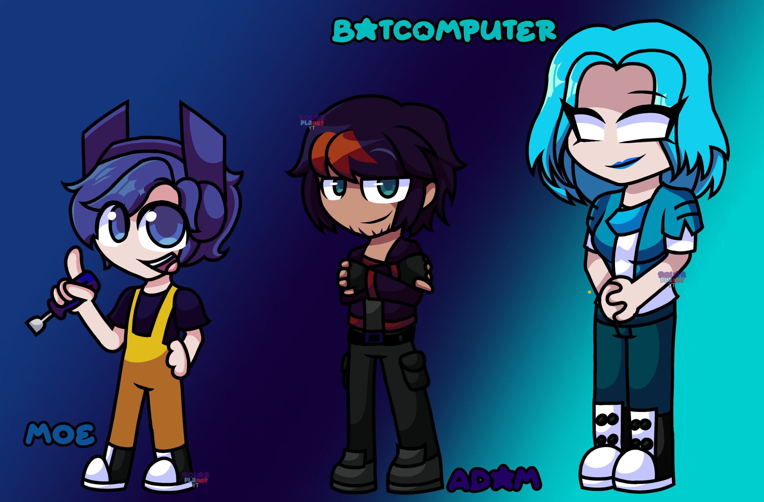 Batcomputer Deviantart (BW) Human Batcomputer, Adam, and MOE by SolarPYT on DeviantArt