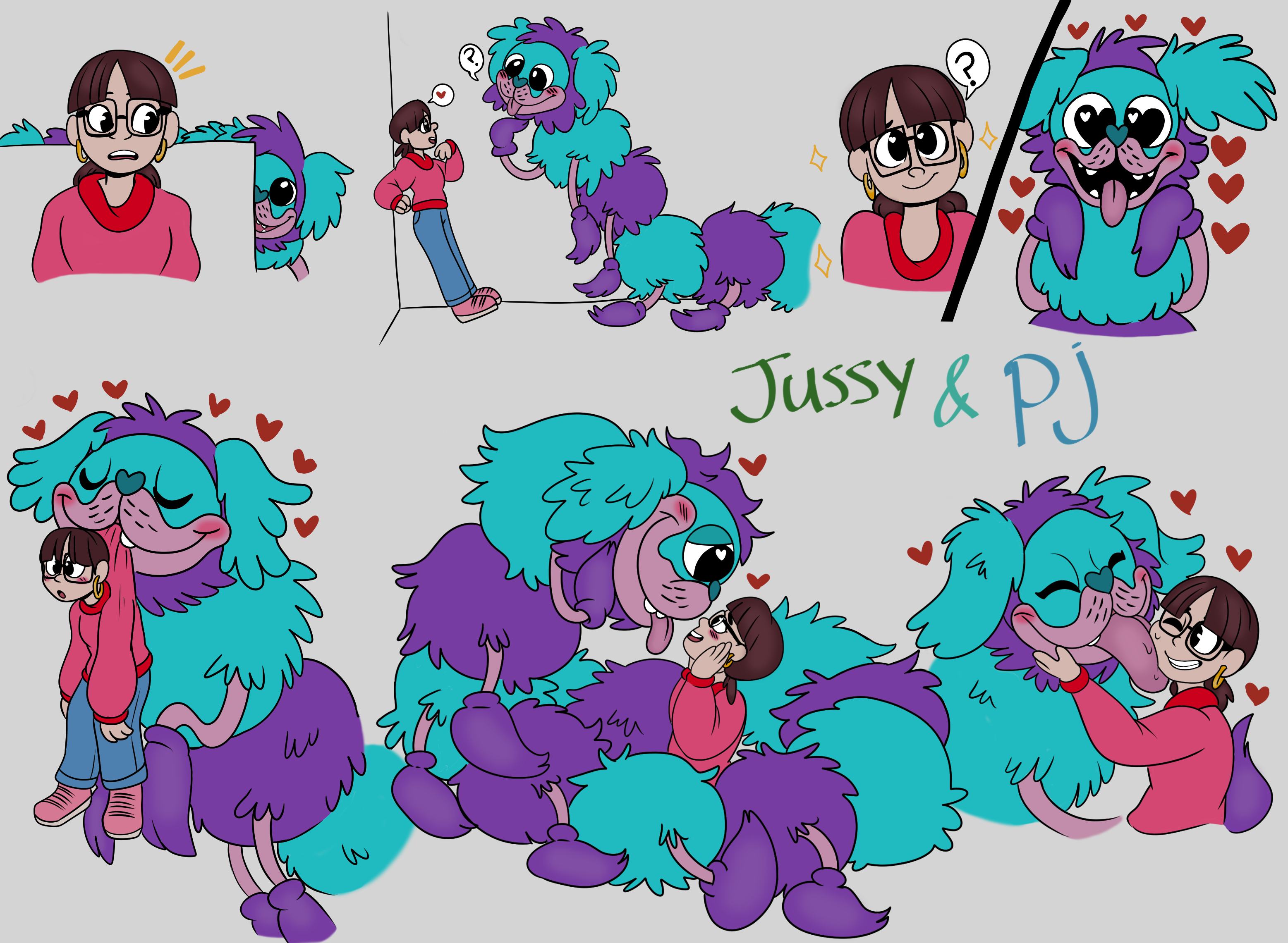 Poppy Playtime Commission - Jussy + PJ (Coloured) by HealerCharm on  DeviantArt