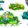 My Attempt At Semi-Realistic Grass + Coossy Family