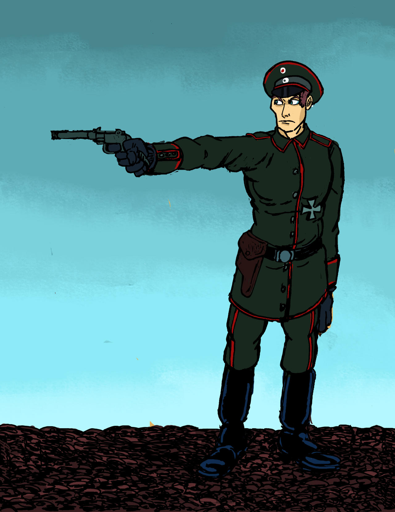 German Assistant Gunner German Officer Shooting by loonyrifleman on DeviantArt