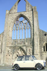 Classic Mini at Tintern Abbey