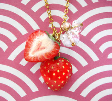 Sliced Strawberries Necklace