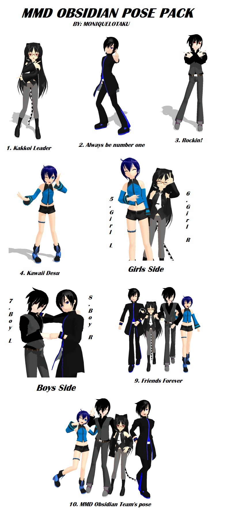 MMD Obsidian's Pose pack