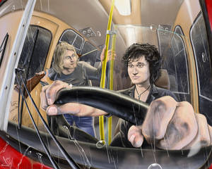 Viktor Tsoi and Kurt Cobain in Ikarus 250