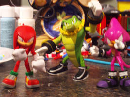 The Chaotix ready to fight for Charmy