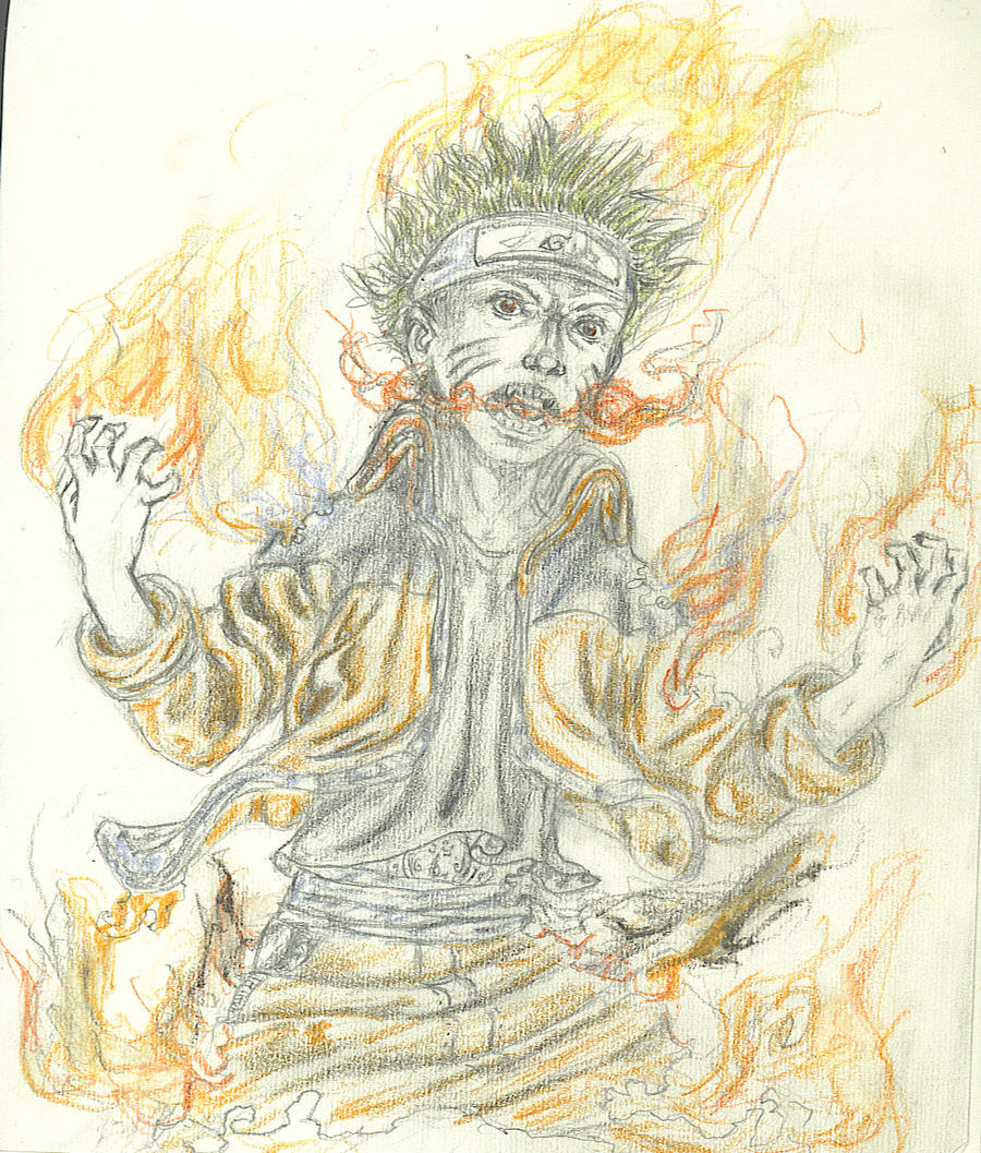 Naruto Raging Rbbids Naruto's Flaming Rage by clayic on DeviantArt