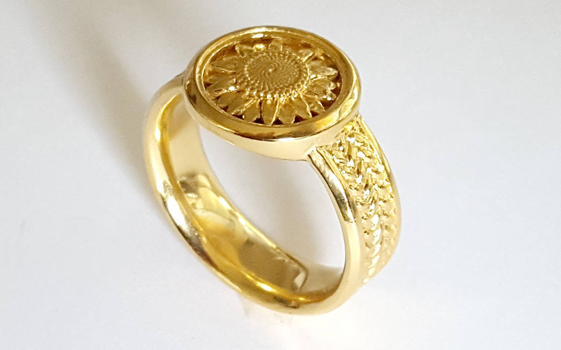 Sunflower Signet Ring