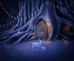 Fairy dream in winter forest