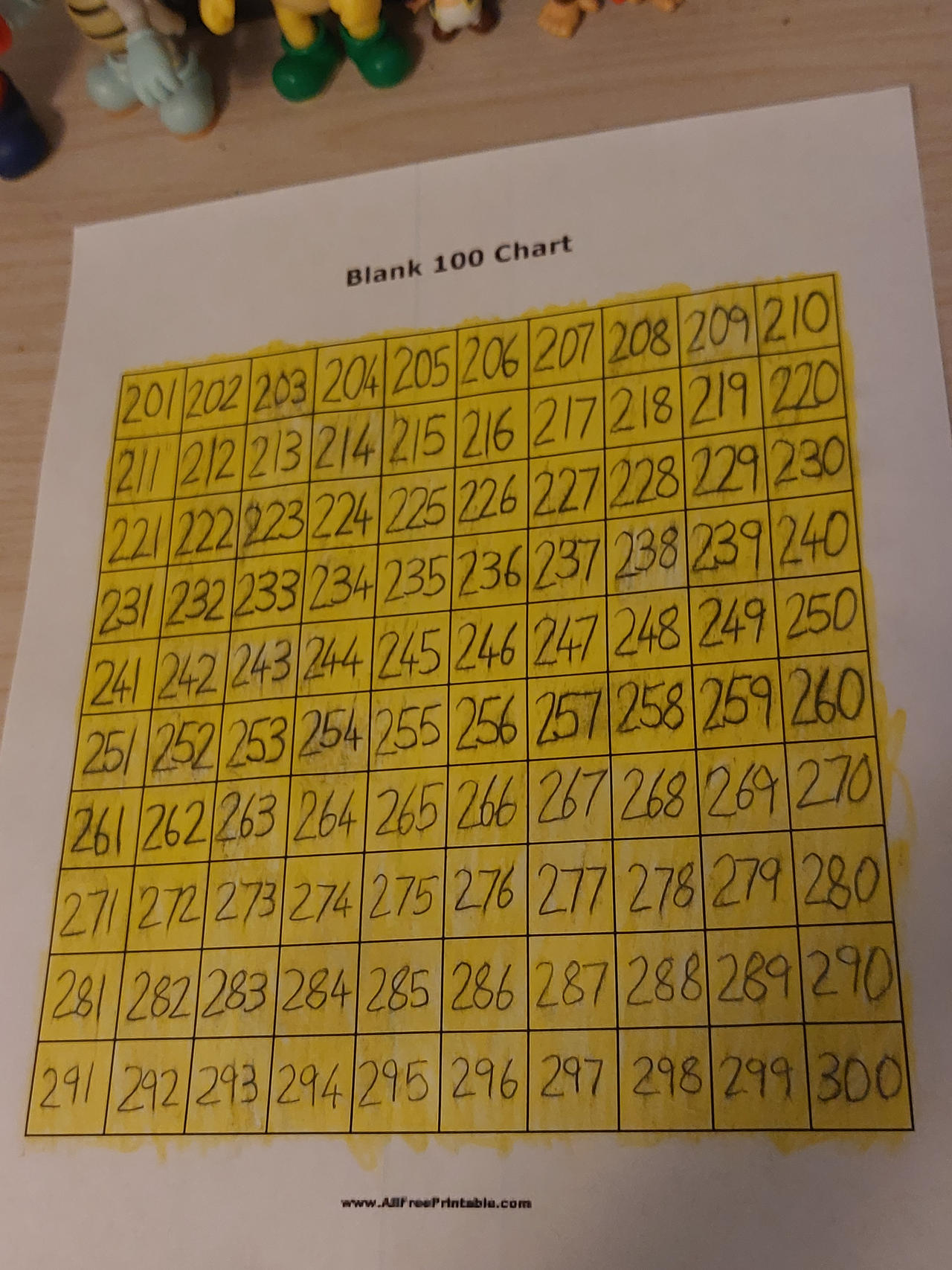 Numbers Up to 300 Grid Chart!!! by DY85NTDV on DeviantArt
