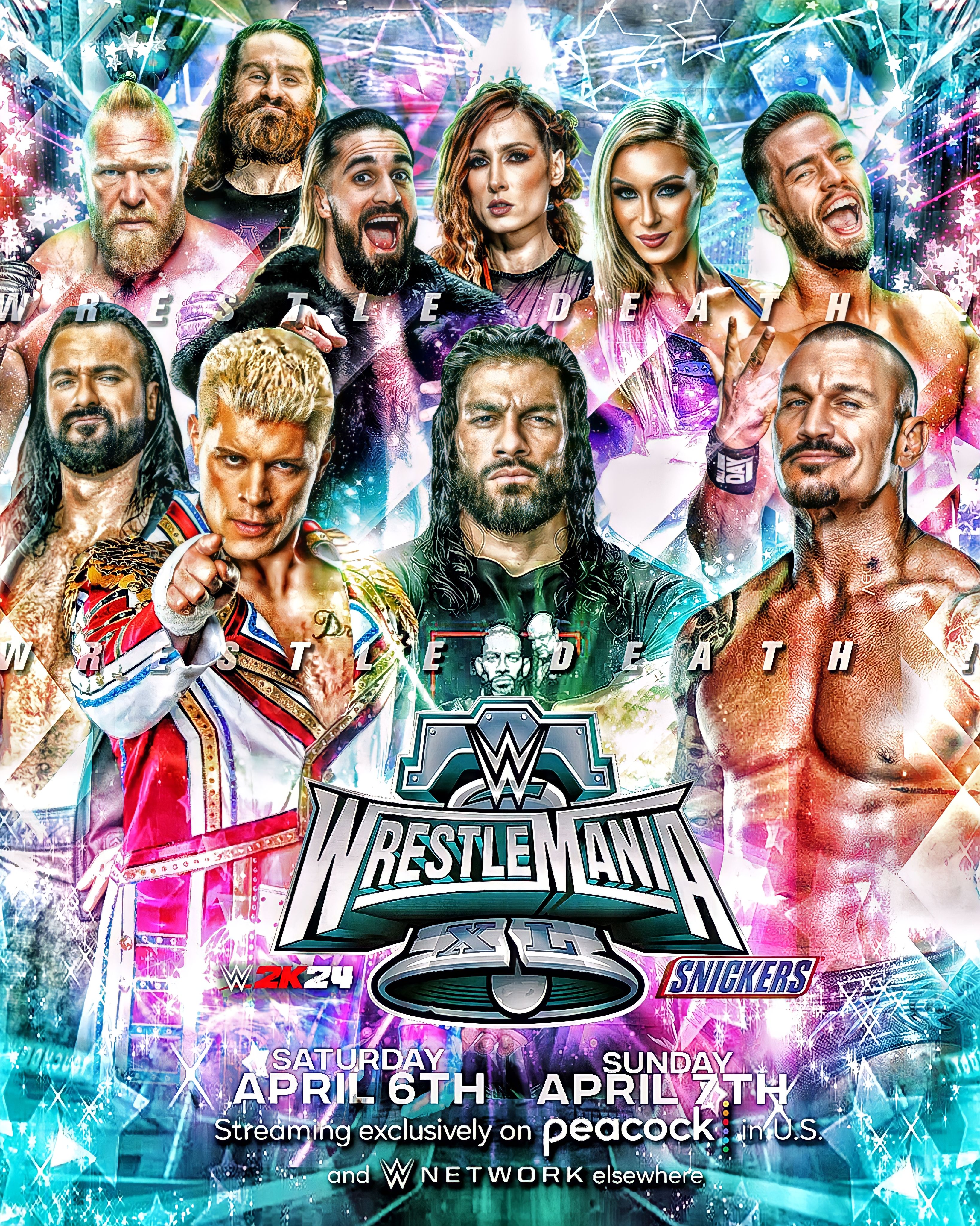 WWE WrestleMania 40 Custom Poster by WrestleDeath90 on DeviantArt