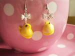 Easter Marshmallow Chick Earrings - Peep inspired by abarra01