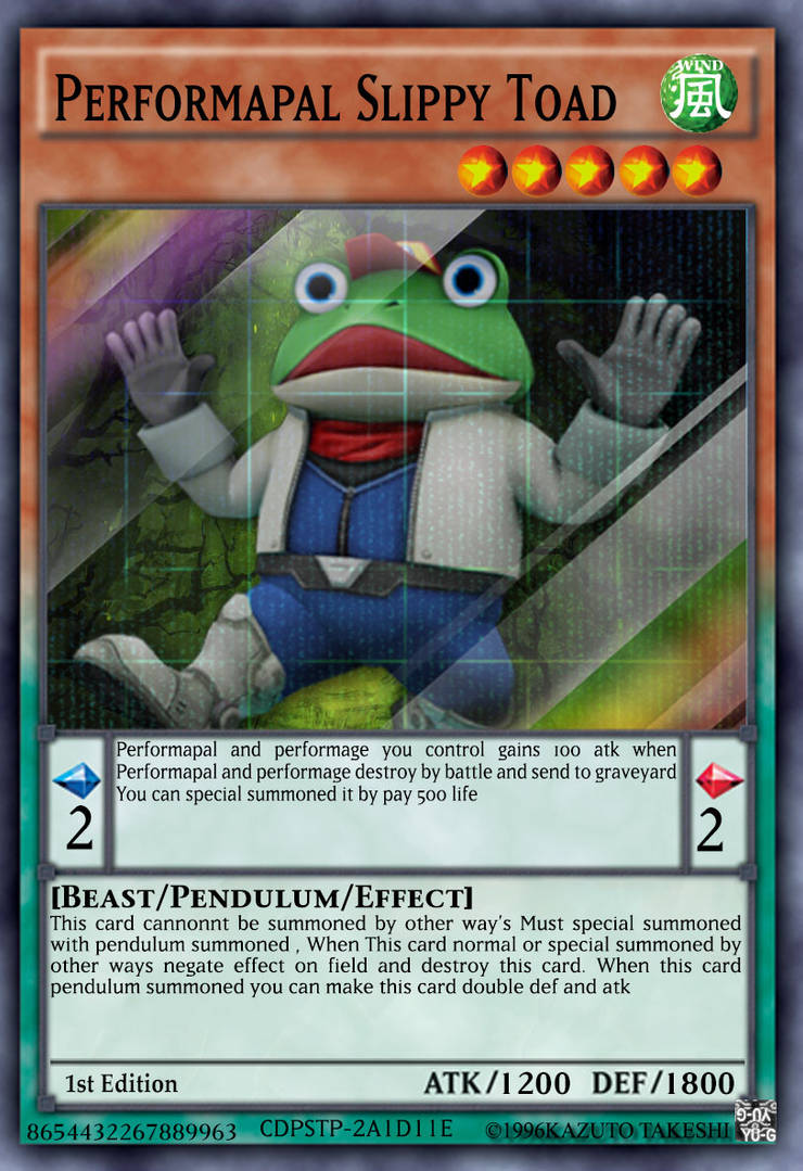 Yugioh Performapal Slippy Toad by yusron2002 on DeviantArt