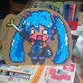 Hatsune miku pixel art cardboard stand