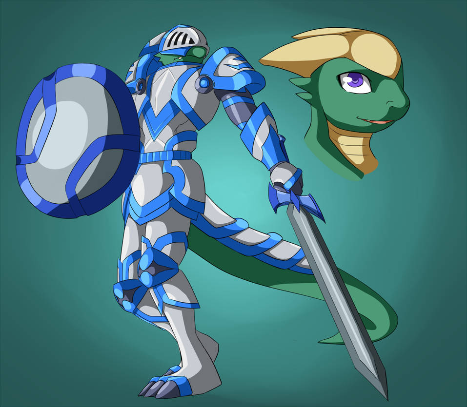 Equecendramon, the Lizard Knight by INCtastic on DeviantArt