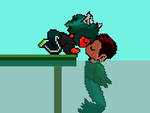 NekoCatGirl Kisses FishBoy. by Aio-Fox