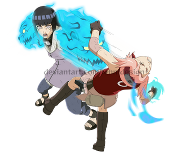 Commission|Hinata vs Sakura (Twin Lion Fist)