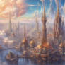 A sprawling city of gleaming spires