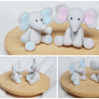 Baby Elephant Sculptures - Handmade Polymer Clay