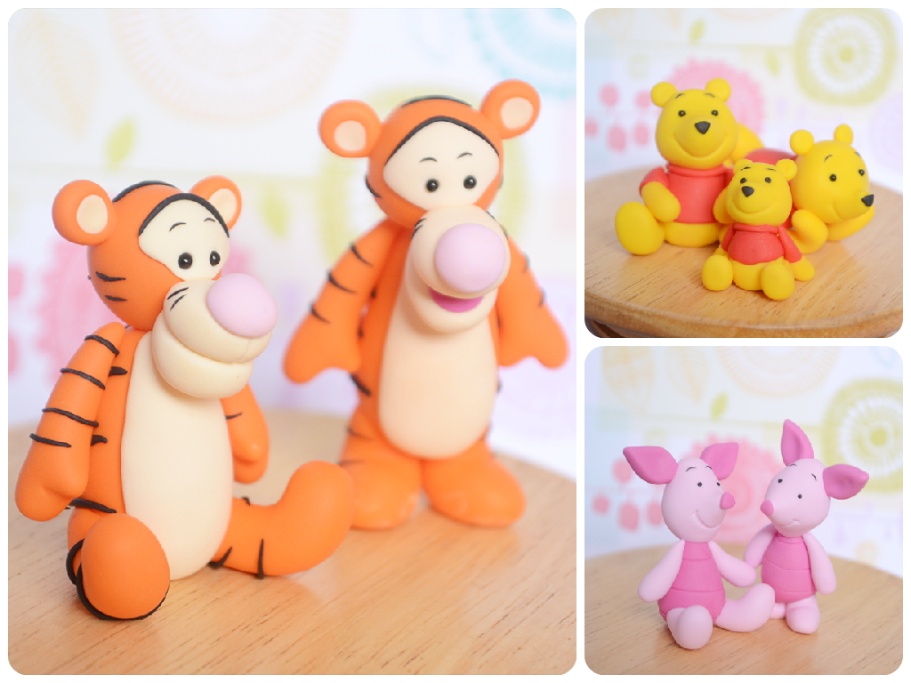 Handmade Polymer Clay Pooh Bear and Friends