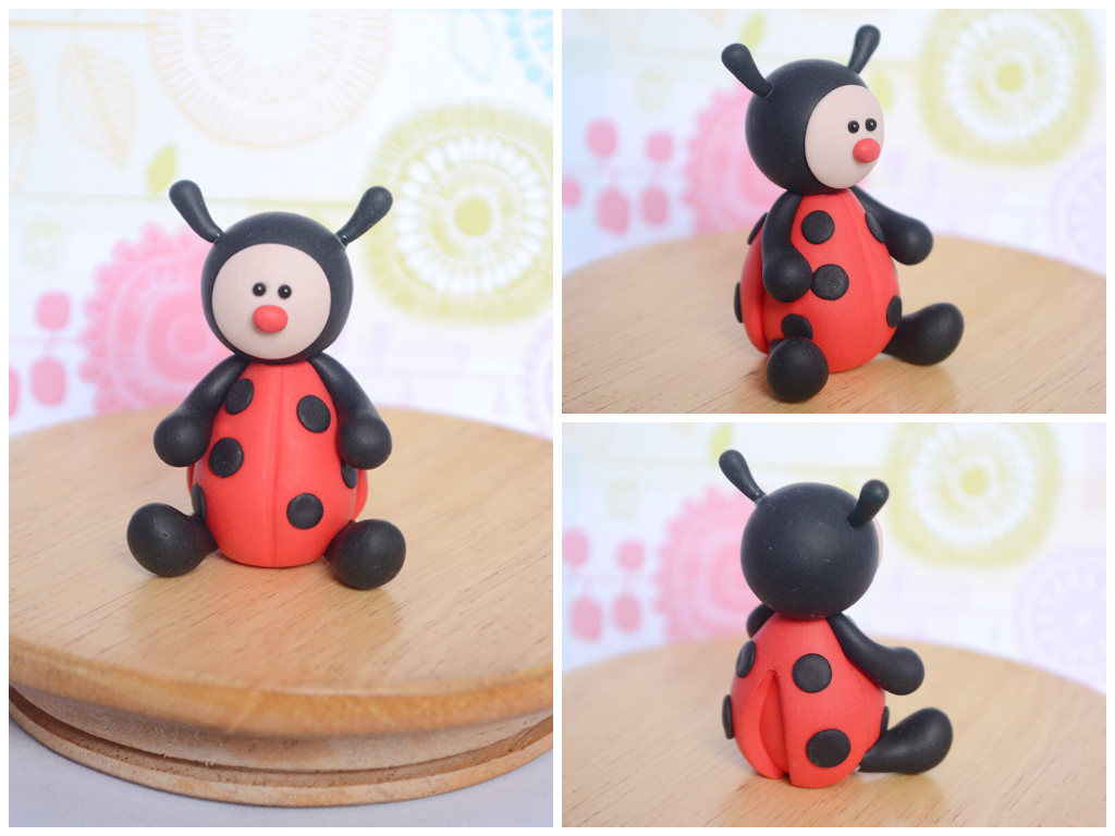 Polymer Clay Ladybug Cake Topper / Sculpture