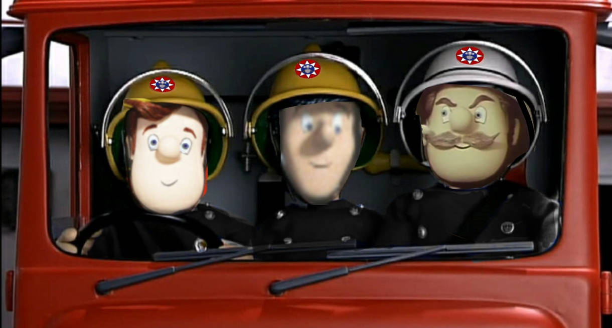 (fireman Sam) Sam, Elvis and officer steel (edit) by galaxystudios78 on ...