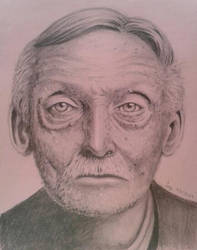 Retrato a lapiz de Albert Fish.