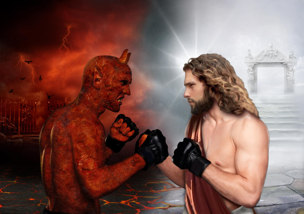 Сильнейшие люди бога. Бог и дьявол. Противостояние Бога и дьявола. Иисустпротив дьявола. Бог против сатаны.